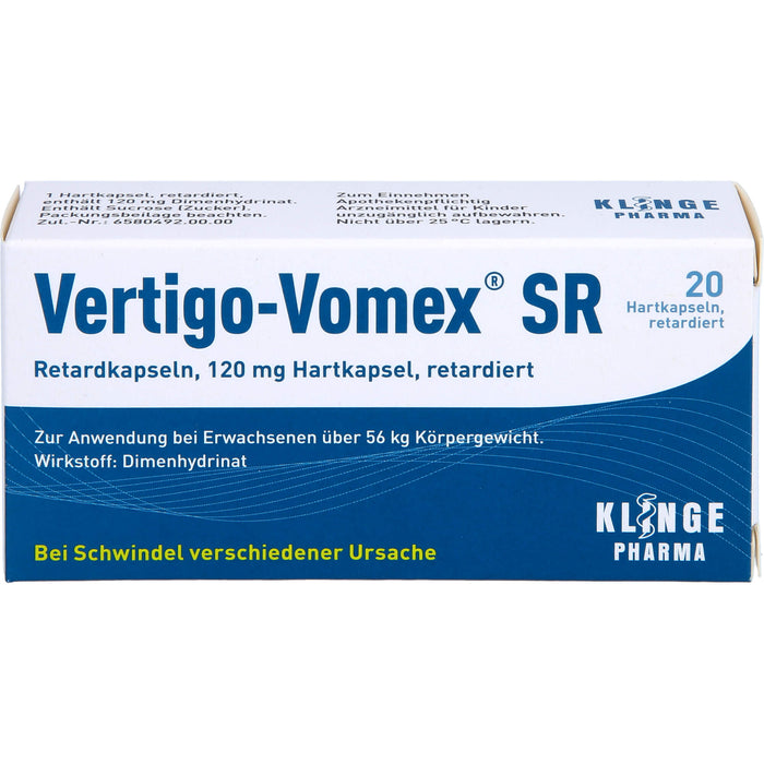 Vertigo-Vomex SR Retardkapseln bei Schwindel, 20 St. Kapseln