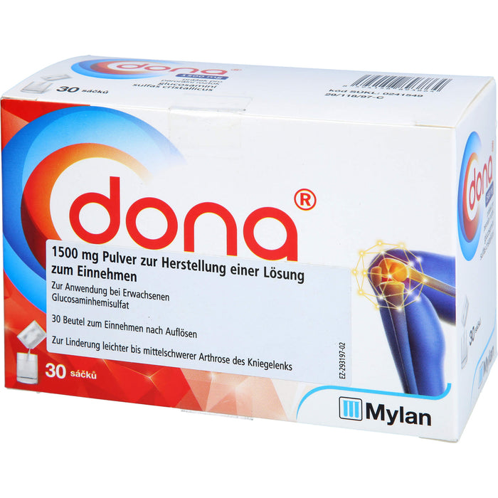 DONA 1500 mg Eurim Pulver zur Linderung leichter bis mittelschwerer Arthrose des Kniegelenks, 30 pcs. Sachets