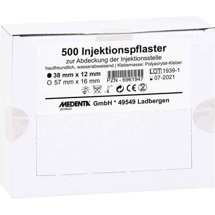 INJEKTIONSPFLASTER 38X12MM, 500 St PFL