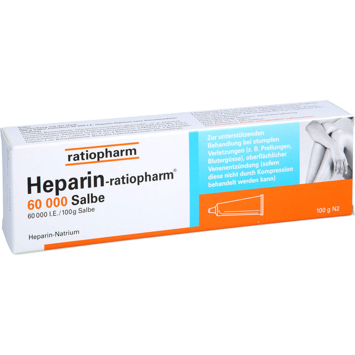 Heparin-ratiopharm 60 000 Salbe bei stumpfen Verletzungen, 100 g Ointment