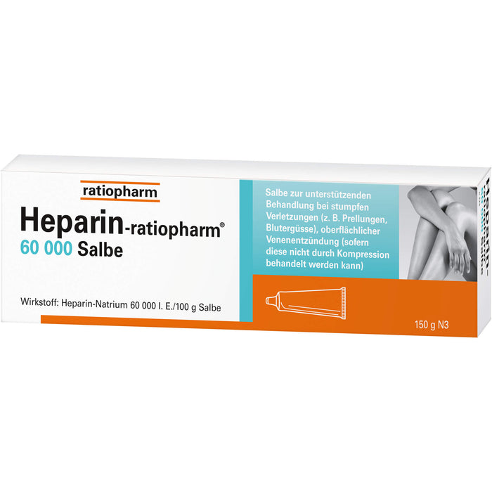 Heparin-ratiopharm 60000 Salbe bei stumpfen Verletzungen, 150 g Onguent