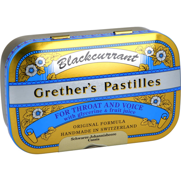 Grether's Pastilles Blackcurrant Gold für Hals und Stimme, 110 g Pastilles