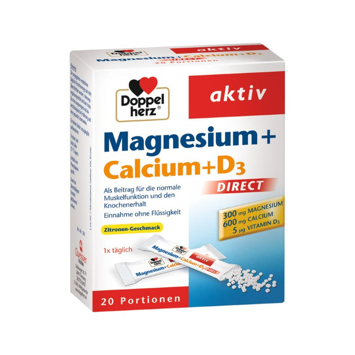 Doppelherz Magnesium + Calcium + D3 direct, 20 St PEL