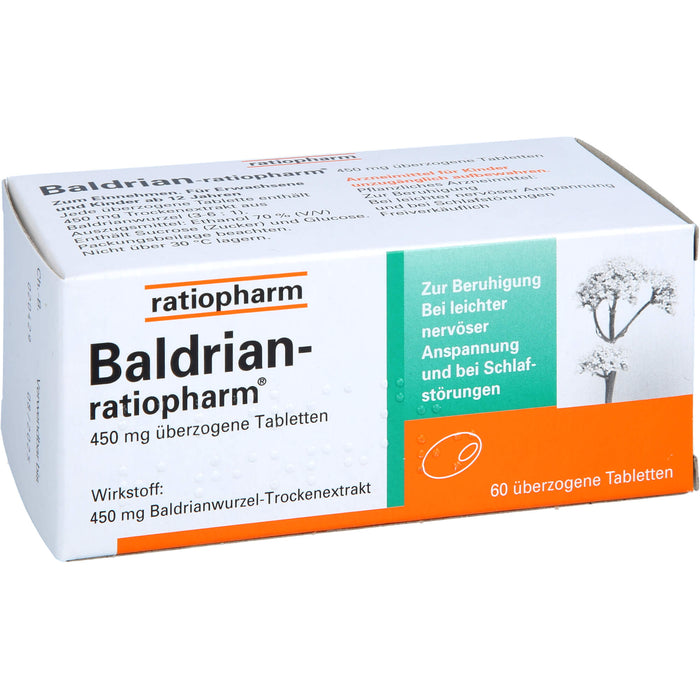 Baldrian-ratiopharm überzogene Tabletten zur Beruhigung, 60 pc Tablettes