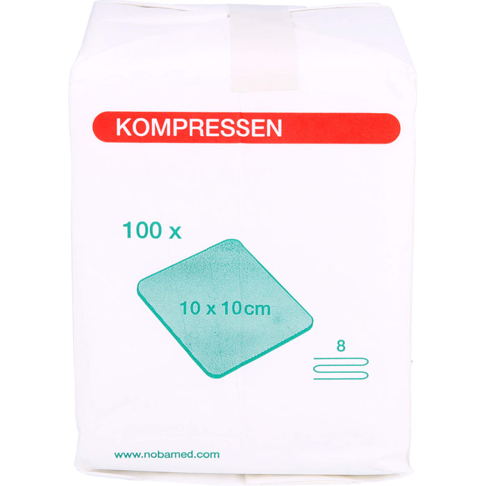 NOBAMED Mullkompressen 10 x 10 cm unsteril 8-fach, 100 pcs. Compresses