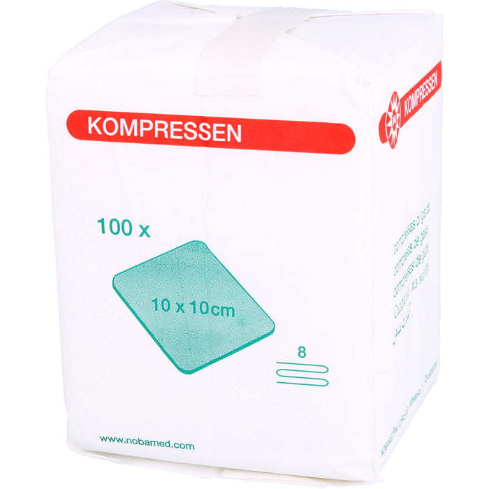 NOBAMED Mullkompressen 10 x 10 cm unsteril 8-fach, 100 St. Kompressen