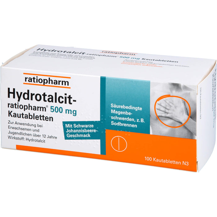 Hydrotalcit-ratiopharm 500 mg Kautabletten, 100 St. Tabletten