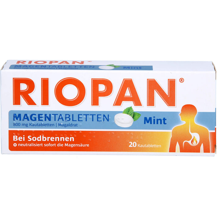 RIOPAN Magentabletten Kautabletten Mint bei Sodbrennen, 20 pcs. Tablets