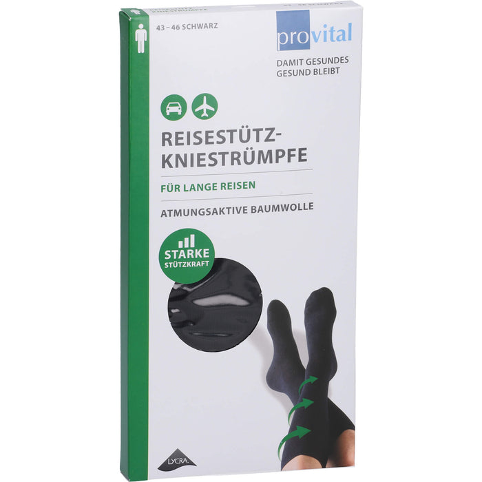 ProVital Reisekniestrumpf schwarz Gr.43-46, 2 St