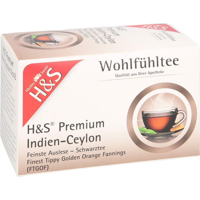 H&S Premium Indien-Ceylon Wohlfühltee ergovit, 20 pc Sac filtrant