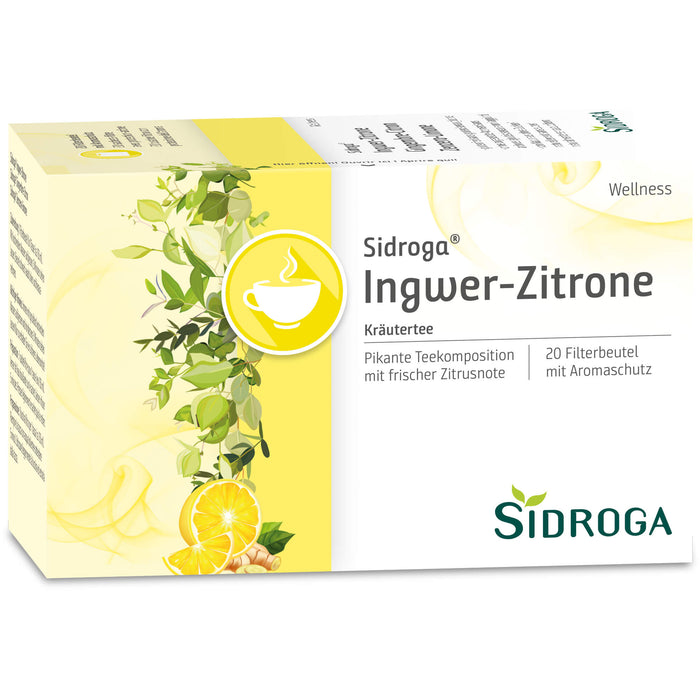 Sidroga Wellness Ingwer-Zitrone Tee, 20 pc Sac filtrant