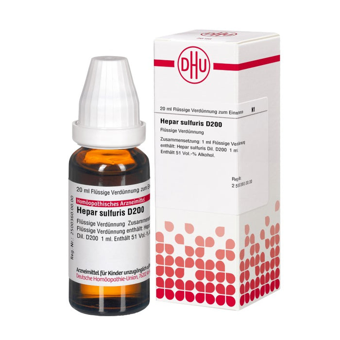 Hepar sulfuris D200 DHU Dilution, 20 ml Lösung