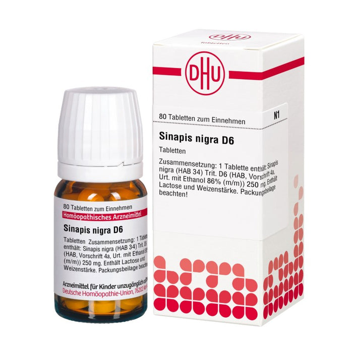 Sinapis nigra D6 DHU Tabletten, 80 St. Tabletten