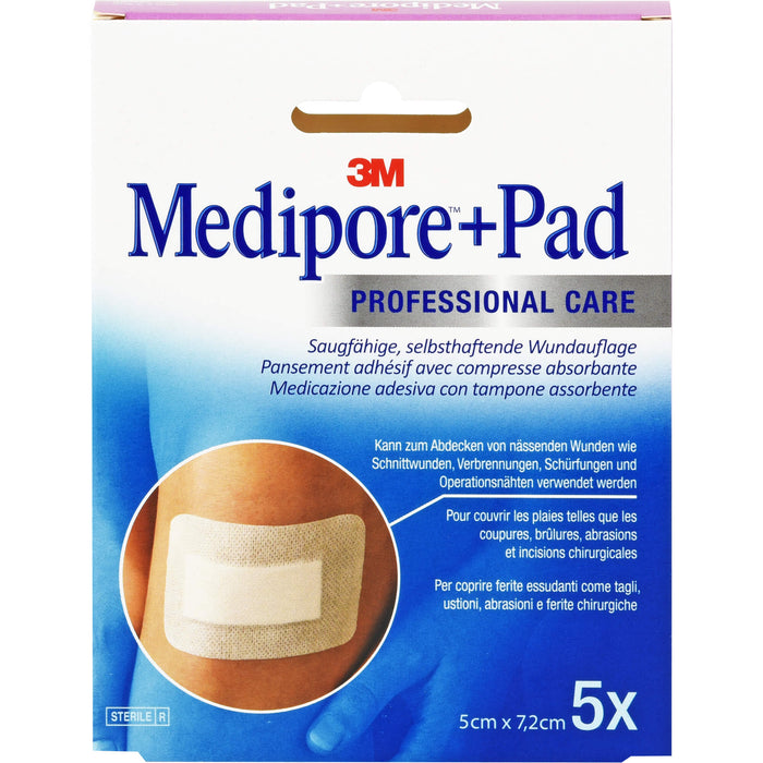 Medipore +Pad 3M 5,0 cm x 7,2 cm, 5 pcs. Patch