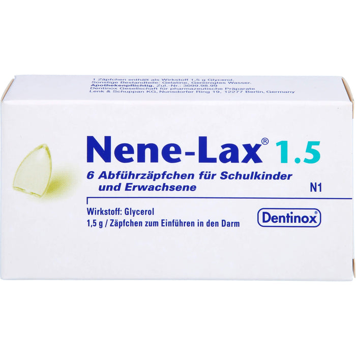 Nene-Lax 1.5 Abführzäpfchen für Schulkinder und Erwachsene, 5 pc Suppositoires