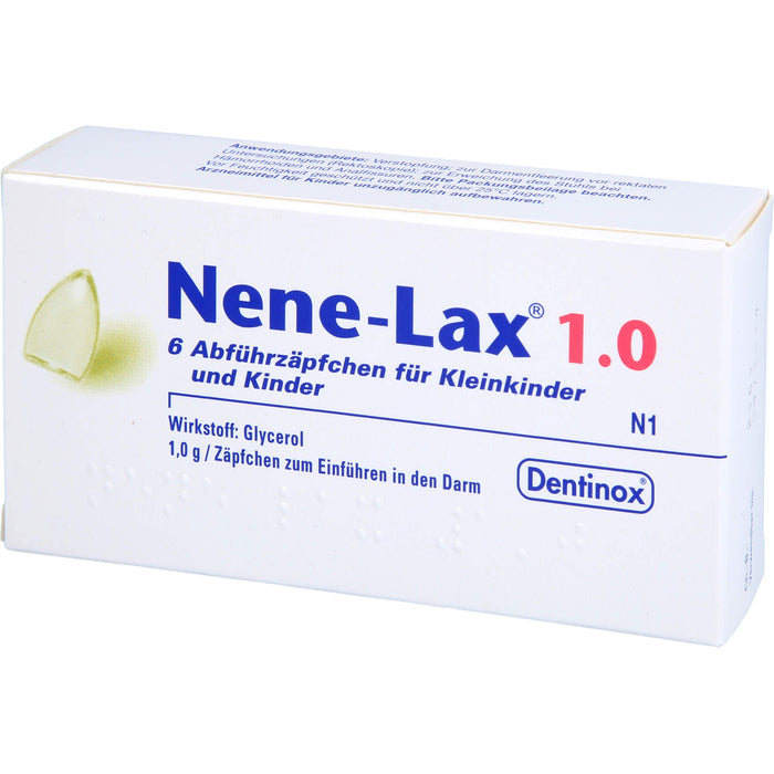 Nene-Lax 1.0 Abführzäpfchen für Kleinkinder und Kinder, 6 pc Suppositoires