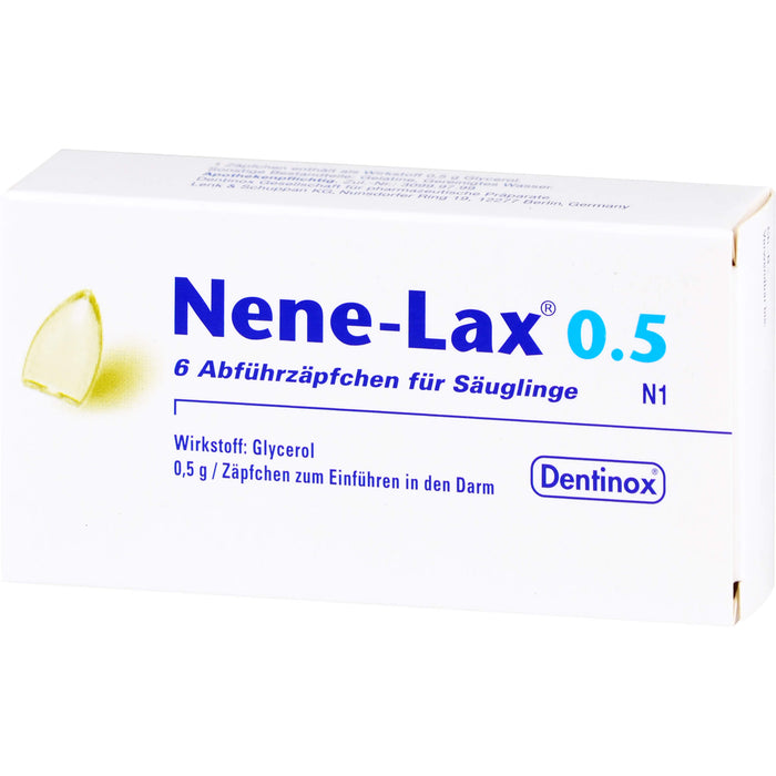 Dentinox Nene-Lax 0.5 Abführzäpfchen für Säuglinge, 6 pc Suppositoires