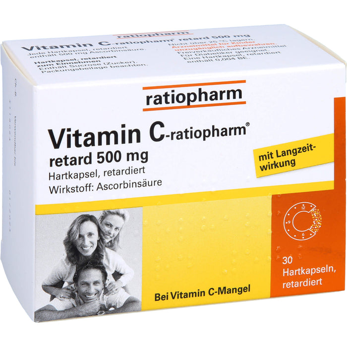 Vitamin C-ratiopharm retard 500 mg Hartkapseln, 30 pc Capsules