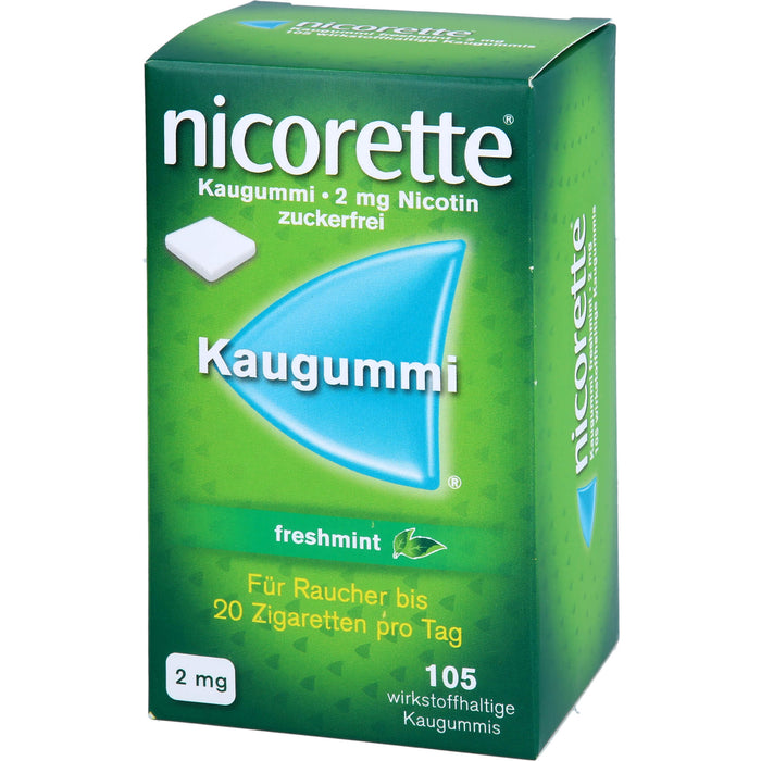 nicorette Kaugummi freshmint 2 mg Reimport Pharma Gerke, 105 pcs. Chewing gum