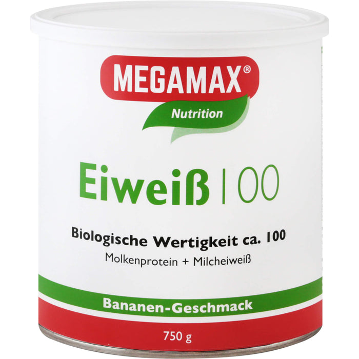 MEGAMAX Nutrition Eiweiß 100 Pulver Bananen-Geschmack, 750 g Powder