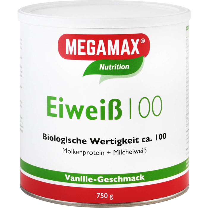 MEGAMAX Nutrition Eiweiß 100 Pulver Vanille-Geschmack, 750 g Poudre