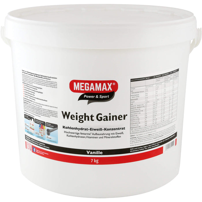 MEGAMAX Power & Sport Weight Gainer Pulver Vanille-Geschmack, 7 g Poudre