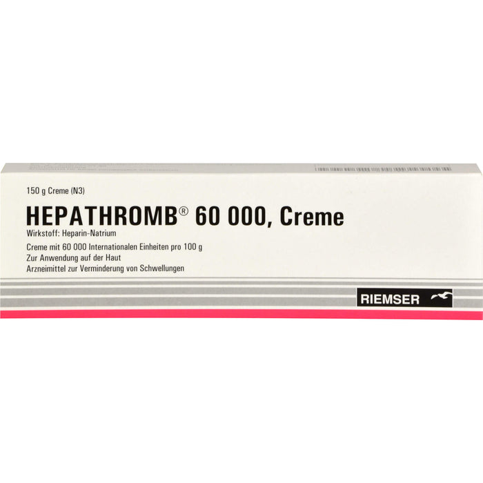 RIEMSER Hepathromb 60 000 Creme zur Verminderung von Schwellungen, 150 g Creme