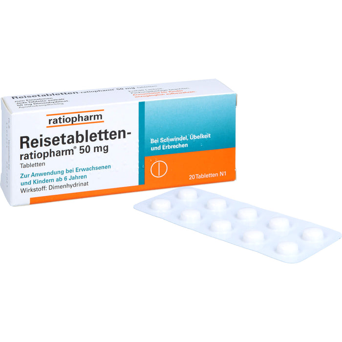 Reisetabletten-ratiopharm, 20 pc Tablettes