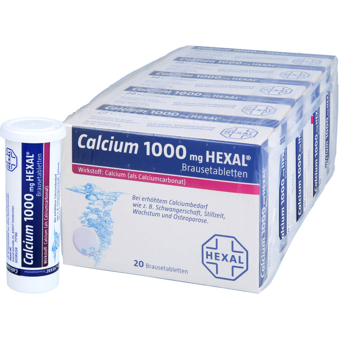 Calcium 1000 mg HEXAL Brausetabletten, 100 pc Tablettes
