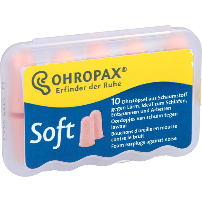 OHROPAX Soft weiche Ohrstöpsel aus Schaumstoff, 10 pcs. Earplugs