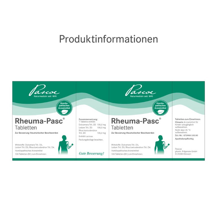 Rheuma-Pasc Tabletten bei rheumatischen Beschwerden, 100 pc Tablettes