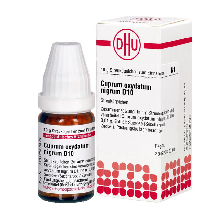 Cuprum oxydatum nigrum D10 DHU Globuli, 10 g Globuli