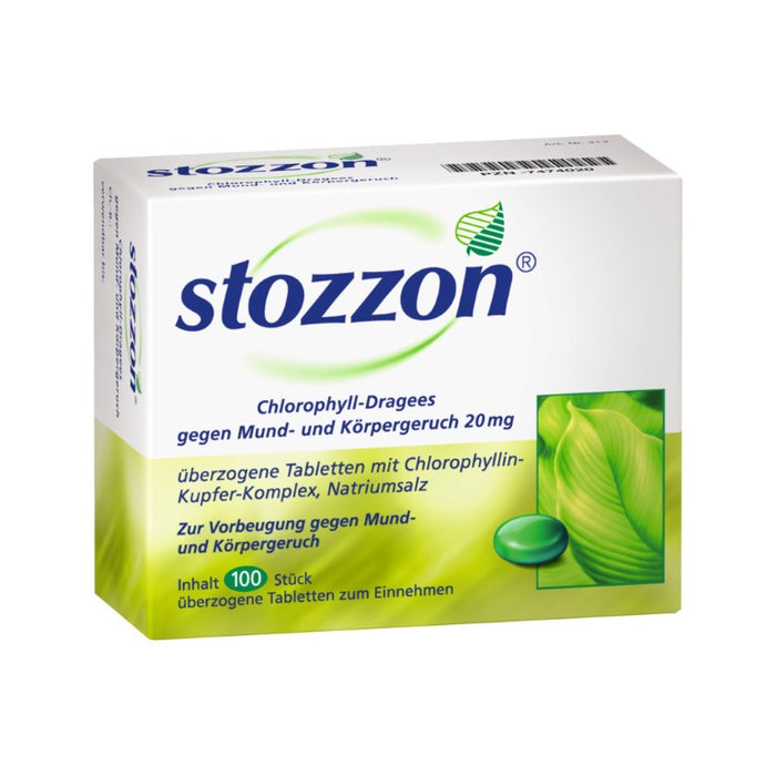 stozzon Chlorophyll-Dragees gegen Mund- und Körpergeruch, 100 pcs. Tablets