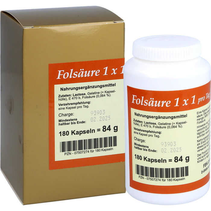 Folsäure 1 X 1 pro Tag, 180 St KAP