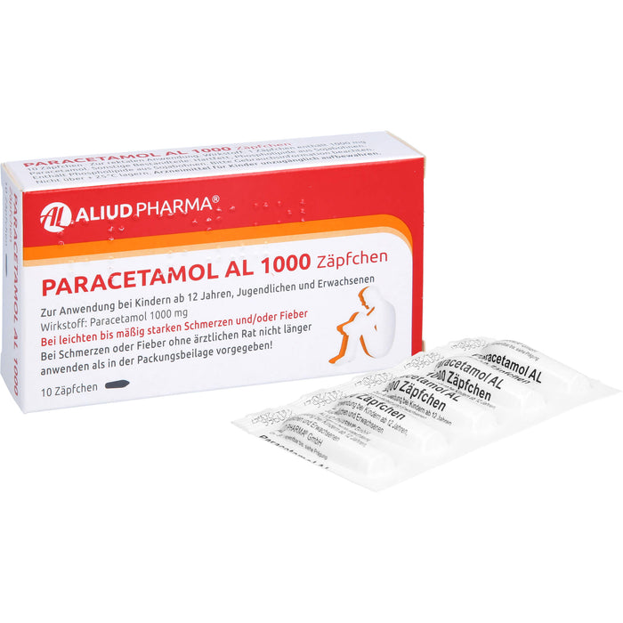 Paracetamol AL 1000 Zäpfchen, 10 St. Zäpfchen