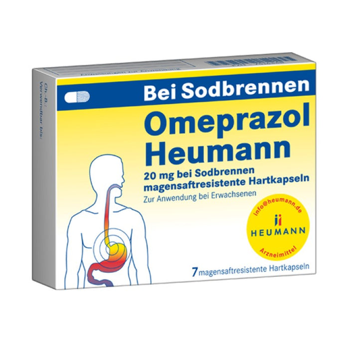 Omeprazol Heumann 20 mg Hartkapseln bei Sodbrennen, 7 pcs. Capsules