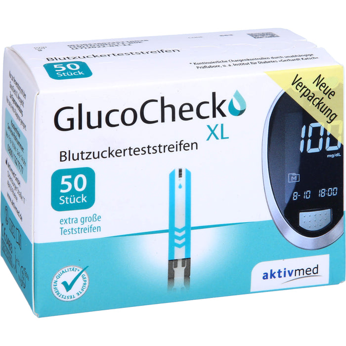 GlucoCheck XL Aktivmed Blutzuckerteststreifen, 50 pc Bandelettes réactives