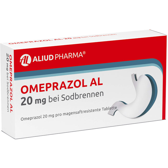 Omeprazol AL 20 mg Tabletten bei Sodbrennen, 14 pcs. Tablets