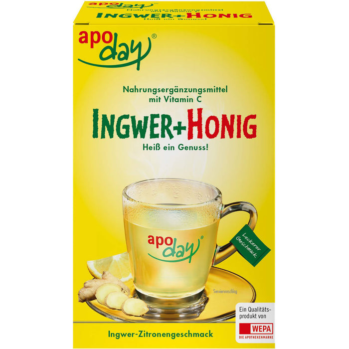 apoday Ingwer + Honig Pulver Beutel, 10 pc Sachets