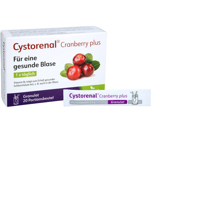 QUIRIS Cystorenal Cranberry plus Pulver für eine gesunde und starke Blase, mit Kürbiskernextrakt, Vitamin B2 und C, 20 St. Beutel