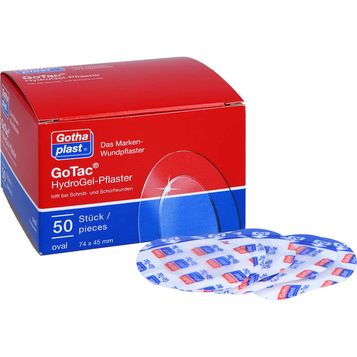 GoTac Hydro Gel-Pflaster 74x45 mm oval, 50 St. Pflaster