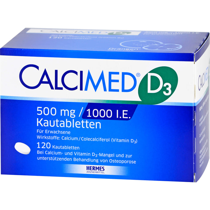 CALCIMED D3 500mg / 1000 I.E. Kautabletten, 120 pc Tablettes