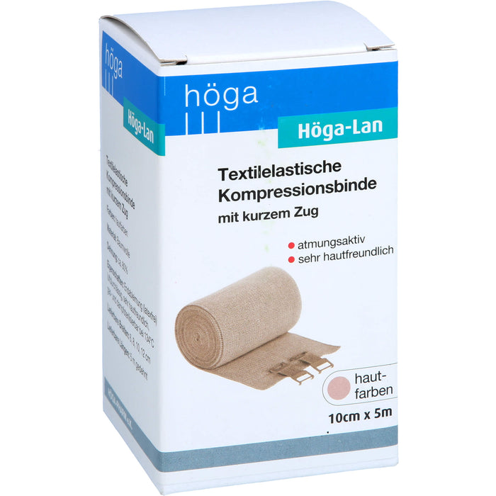 Höga-Lan textilelastische Kompressionsbinde mit kurzem Zug 10 cm x 5 m, 1 pc Bandage