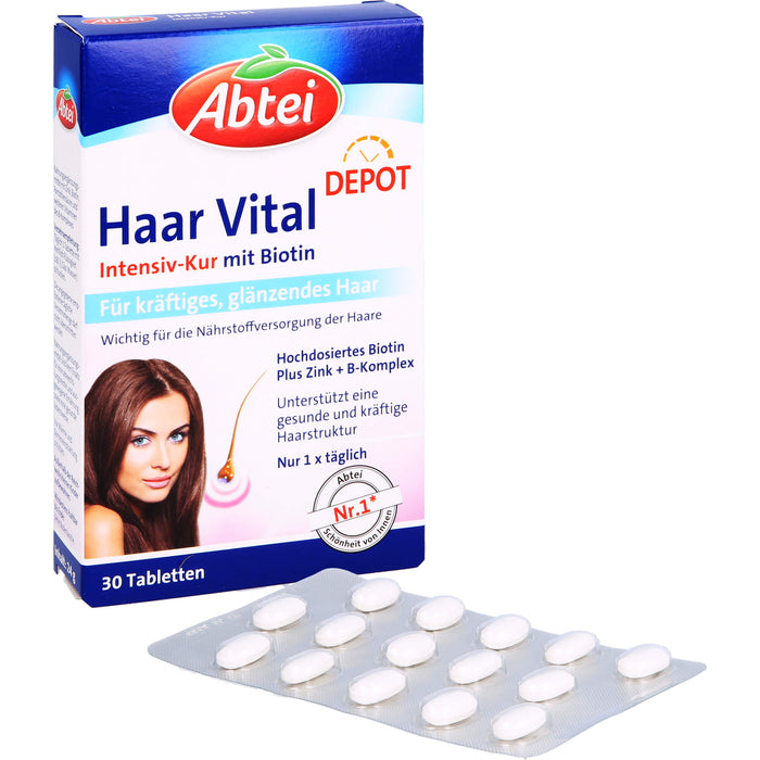 Abtei Haar Vital Intensiv-Kur mit Biotin Tabletten, 30 St. Tabletten