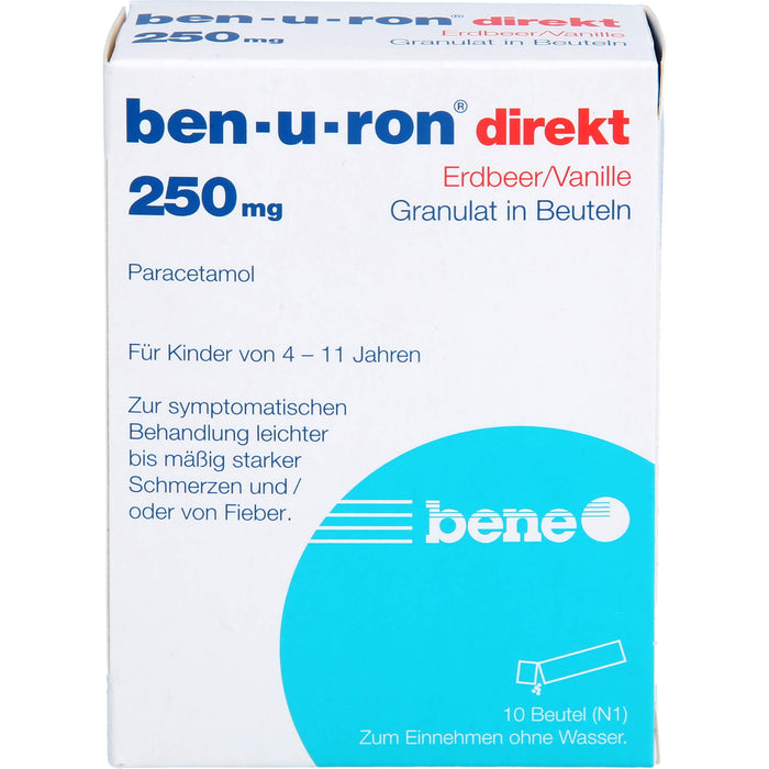 Ben-u-ron direkt Erdbeer/Vanille 250 mg Granulat, 10 pcs. Sachets