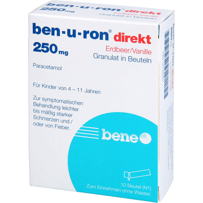 Ben-u-ron direkt Erdbeer/Vanille 250 mg Granulat, 10 pcs. Sachets