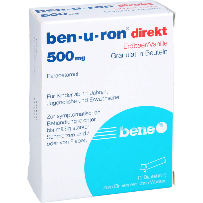 ben-u-ron direkt 500 mg Granulat Erdbeer/Vanille, 10 St. Beutel