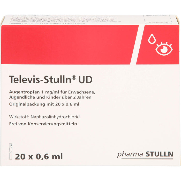 Televis-Stulln UD Augentropfen, 20 pc Pipettes à dose unique