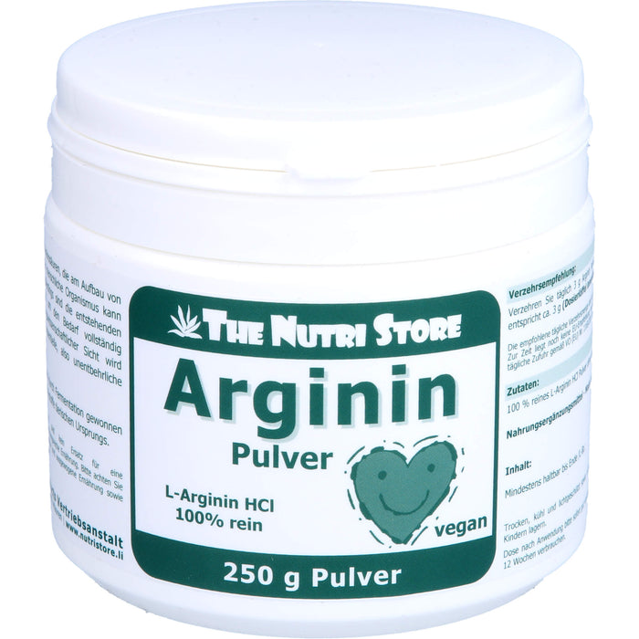 The Nutri Store Arginin HCl 100 % rein Pulver, 250 g Powder