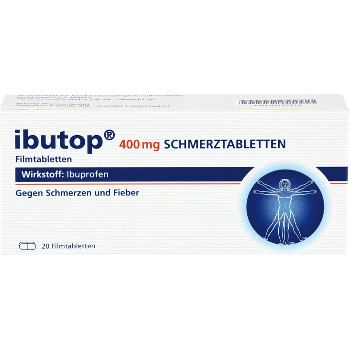 ibutop 400 mg Schmerztabletten Reimport axicorp, 20 pc Tablettes